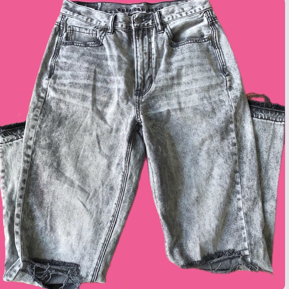 AE grey mom jeans